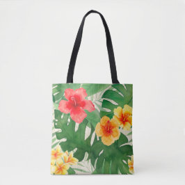 Bolso De Tela Luana Watercolor Tropical Floral Beach Bag