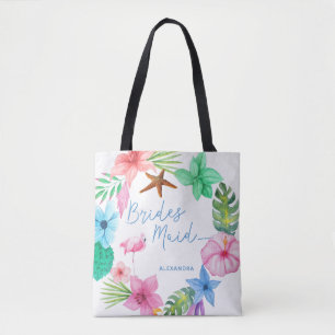 Bolso De Tela Luau destino boda bidesmaid floral tropical
