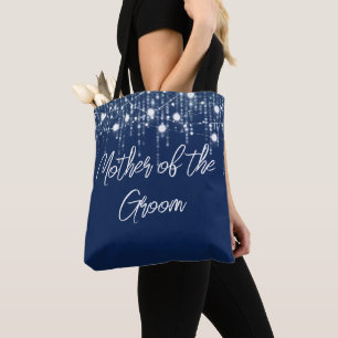 Bolso De Tela Luces colgantes azules y blancas Madre del Groom