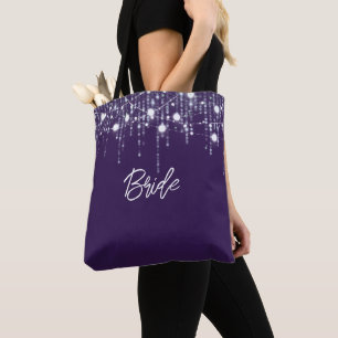Bolso De Tela Luces colgantes moradas y blancas Novia