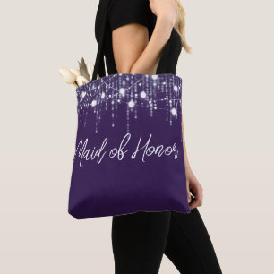 Bolso De Tela Luces colgantes moradas y blancas Novia