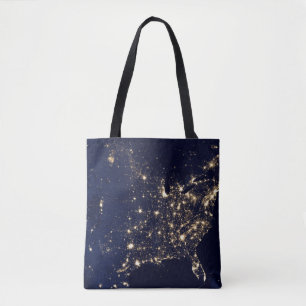 Bolso De Tela Luces de la NASA del espacio los E.E.U.U.