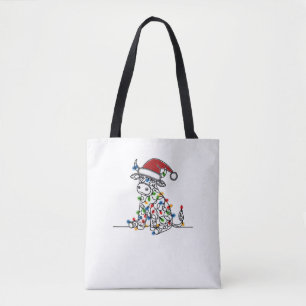 Bolso De Tela Luces de los Navidades Cow Santa