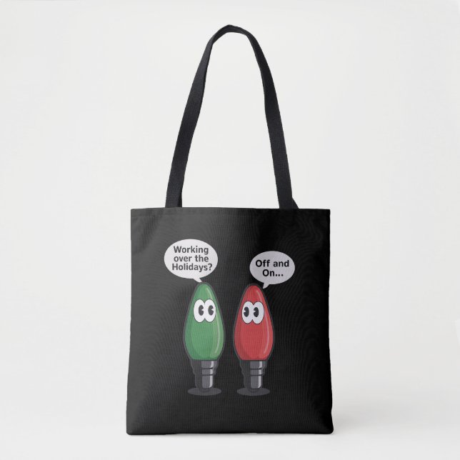 Bolso De Tela Luces de Navidad Broma Bombilla Funcionando Apagad (Anverso)