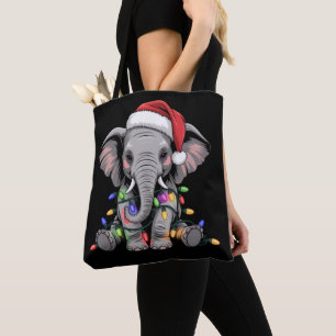 Bolso De Tela Luces de Navidad de Elefante Fiesta de Navidad Ani