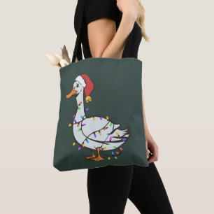 Bolso De Tela Luces de Navidad de Pato Divertido Ganso Tonto