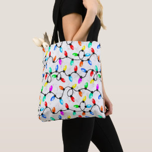 Bolso De Tela Luces de Navidad en la Nieve