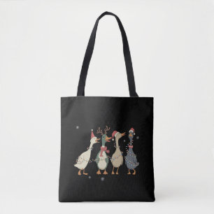 Bolso De Tela Luces de Navidad Patos Animales Divertidos Amante