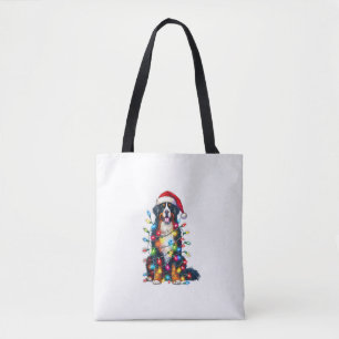Bolso De Tela Luces de Navidades de Bernese Mountain Dog