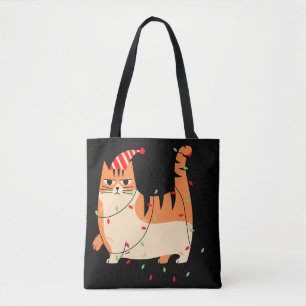 Bolso De Tela Luces de Navidades de gato