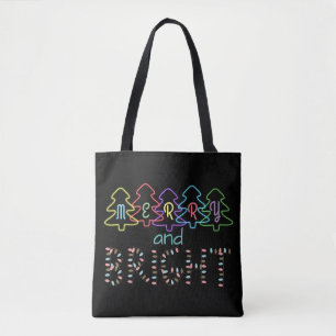 Bolso De Tela Luces de Navidades merry y brillantes