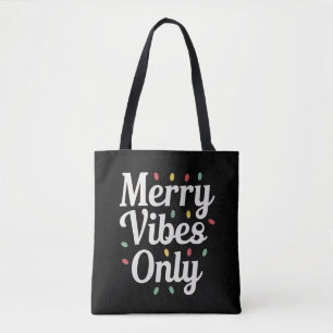Bolso De Tela Luces de solo vibraciones alegres de Navidad para 