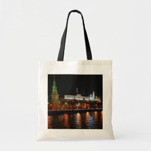 Bolso De Tela Luces del Kremlin frente al río Moskva, Moscú