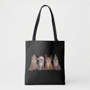 Bolso De Tela Luces divertidas de Navidad de nutria linda Animal