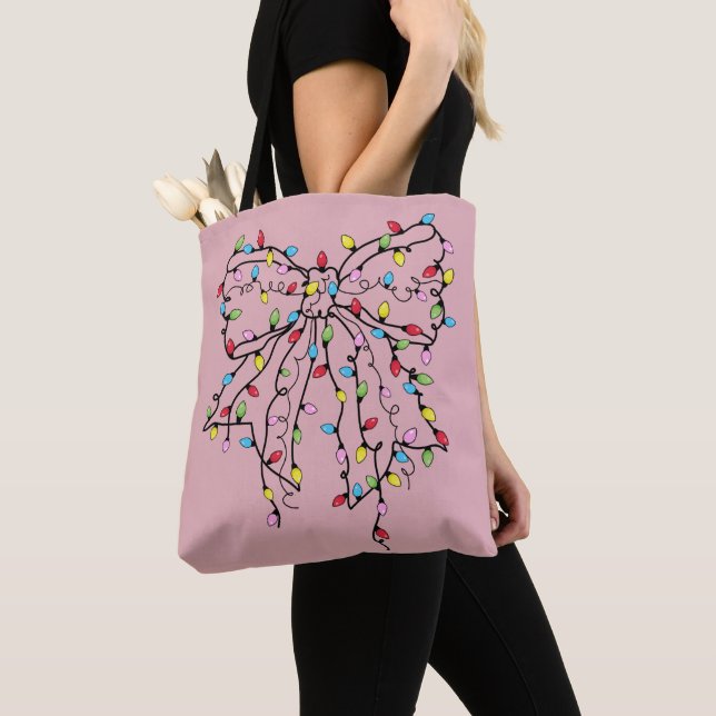 Bolso De Tela Luces Navidades de Coquette Bow (Detalle)