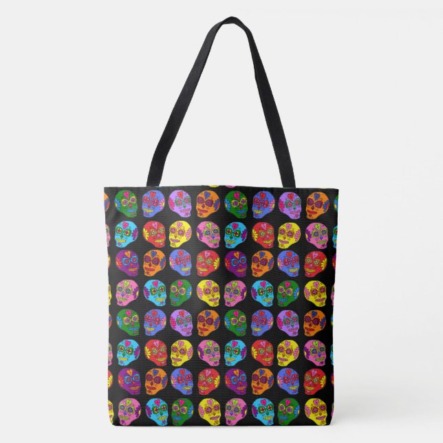 Bolso De Tela Lucha libre sugar Skull (Anverso)