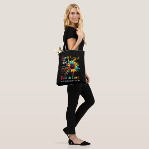 Bolso De Tela Luchar contra el cáncer en Flor de girasol para en