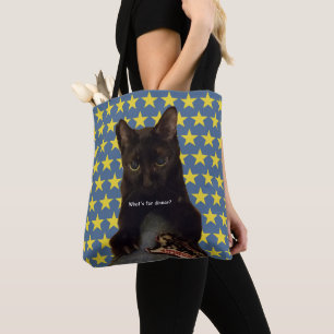 Bolso De Tela Lucky Black Cat con estrellas en 2way