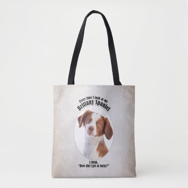 Bolso De Tela Lucky Brittany Spaniel (Anverso)