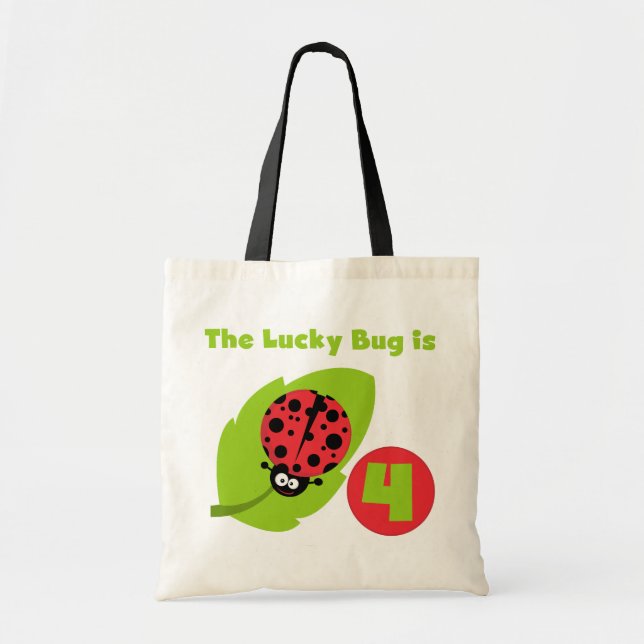 Bolso De Tela Lucky Bug 4º Camisetas de cumpleaños y regalos (Frente)