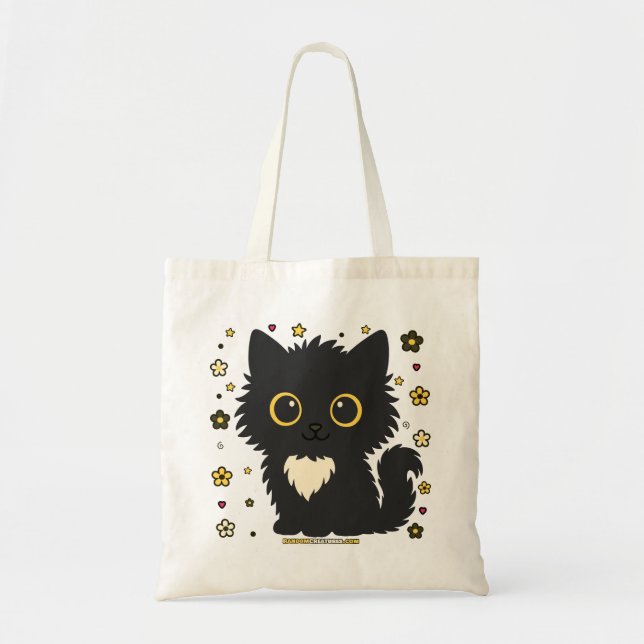 Bolso De Tela Lucky Lia Floral Cat (Frente)