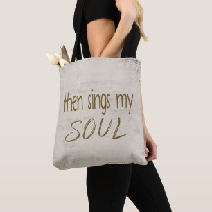 Bolso De Tela "Luego canta mi alma" Texto en la música de la hoj