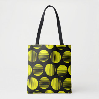 Bolso De Tela Lugares con lino 190917 - Amarillo sobre negro