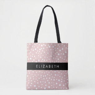 Bolso De Tela Lugares dálmatas rosados, puntos dálmatas, tu nomb