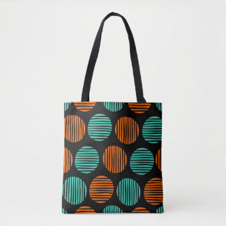 Bolso De Tela Lugares en línea 190917 - Naranja y Aqua en negro