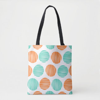 Bolso De Tela Lugares en línea 190917 - Naranja y Aqua on White