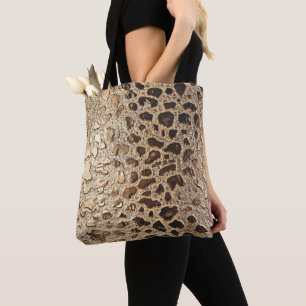 Bolso De Tela Lugares metálicos de Leopardo de oro
