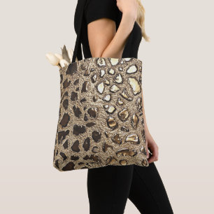 Bolso De Tela Lugares metálicos de Leopardo de oro