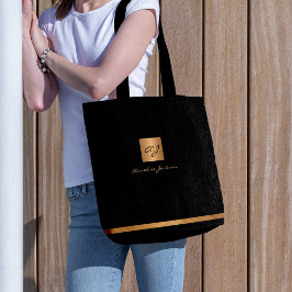 Bolso De Tela Lujo elegante oro moderno negro monogramado