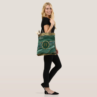 Bolso De Tela Lujo Tendance Negro, Oro, Verde Ágata Falsa