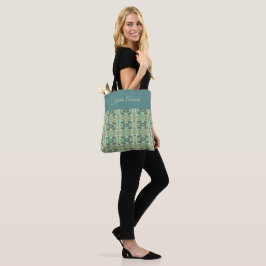 Bolso De Tela Lujo Verde Salvia Geométrico Tribal Sin Costuras