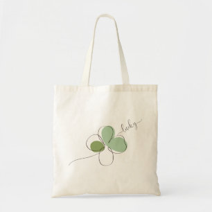 Bolso De Tela Lujoso arte de la línea Minimalista de cuatro hoja