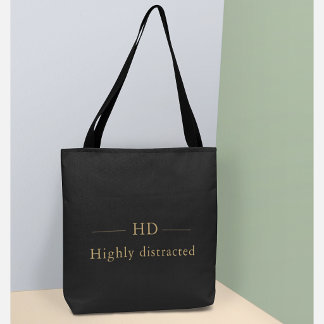 Bolso De Tela Lujoso Monograma Divertido de ADHD – Nombre Person