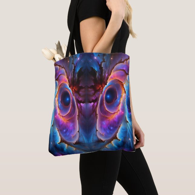 Bolso De Tela "Luminara" - Nebula y galaxias (Detalle)