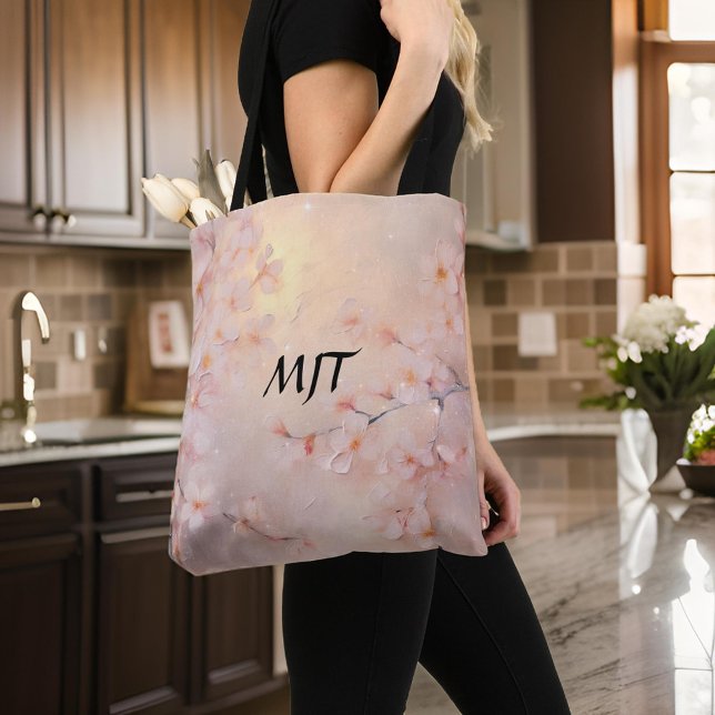 Bolso De Tela Luminosas ramas de cerezo Sakura en flor Monograma (Subido por el creador)