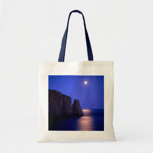 Bolso De Tela Luna al anochecer Roca Perce Costa Gaspe Quebec