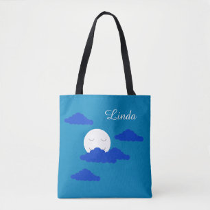Bolso De Tela Luna al crepúsculo temprano: Azul