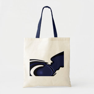 Bolso De Tela Luna Azul: Resumen azul, blanco y negro