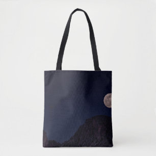BOLSO DE TELA LUNA COMPLETA SOBRE LA MONTAÑA