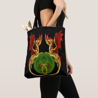 Bolso De Tela Luna Creciente Celta Y Dragones