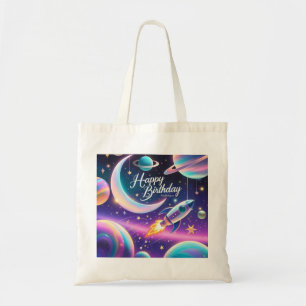 Bolso De Tela Luna creciente de cumpleaños feliz con temática ga
