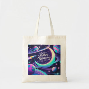 Bolso De Tela Luna creciente, estrellas, planetas con temática g