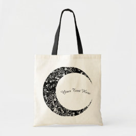 Bolso De Tela Luna Crescent floral blanca personalizada