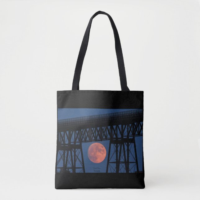 Bolso De Tela Luna de pie bajo puente Walkway (Anverso)
