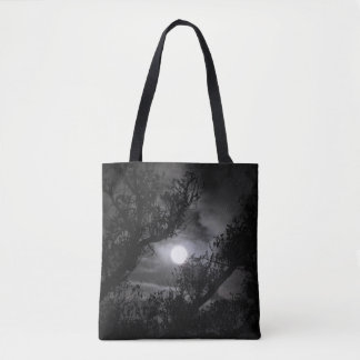 Bolso De Tela Luna Llena a través de las ramas