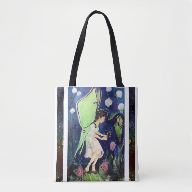 Bolso De Tela Luna Moth Fairy Bee Maureen Girard (Anverso)